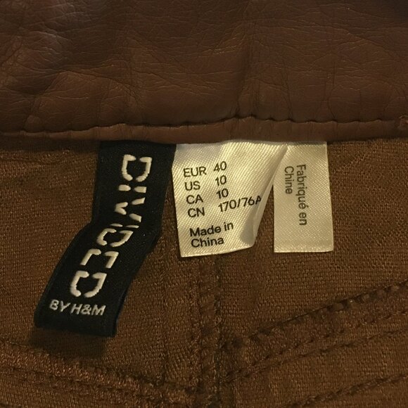 Cognac Vegan Leather Zip Up High Waist Mini Skirt - Picture 12 of 16